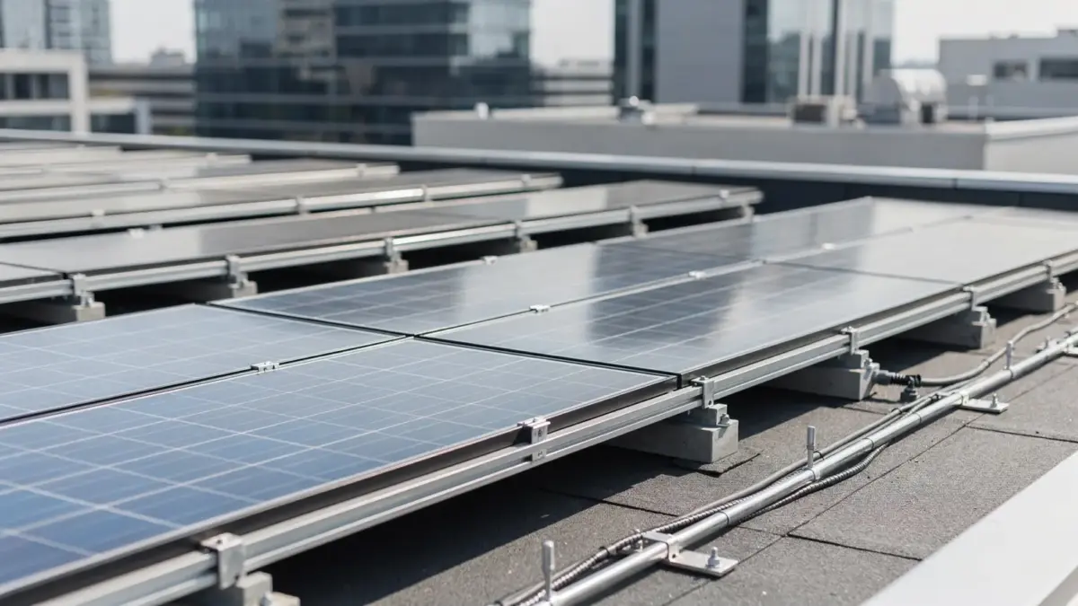 Flachdach-PV-Anlage auf einem Gebäudedach als Thema der Genehmigungspflicht